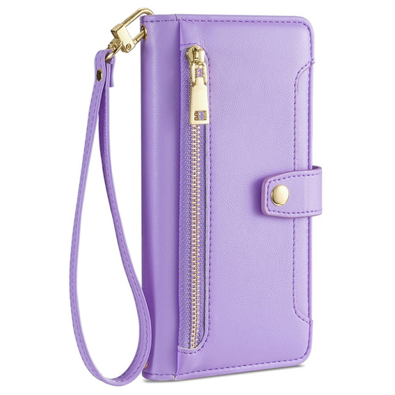 Etui z klapką do Samsung Galaxy A16 / A16 5G, Wallet Zipper Pocket, fioletowe