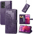 Etui z klapką do Motorola Moto E14, Mandala, fioletowe
