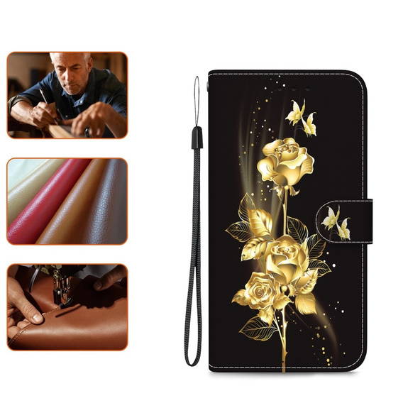 Etui z klapką do Infinix Hot 40i, Wallet, Butterfly rose