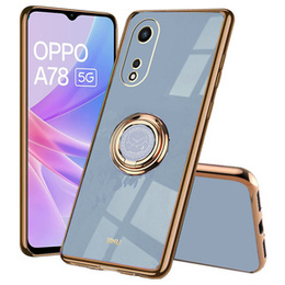 Etui do Oppo A78 5G, Electro Ring, niebieskie