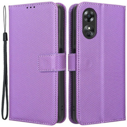 Etui z klapką do Oppo A17, Wallet Smart Magnet, fioletowe