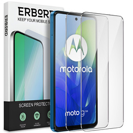2x Szkło Hartowane do Motorola Moto G04 / G24 / G24 Power, ERBORD 9H Hard Glass, szybka