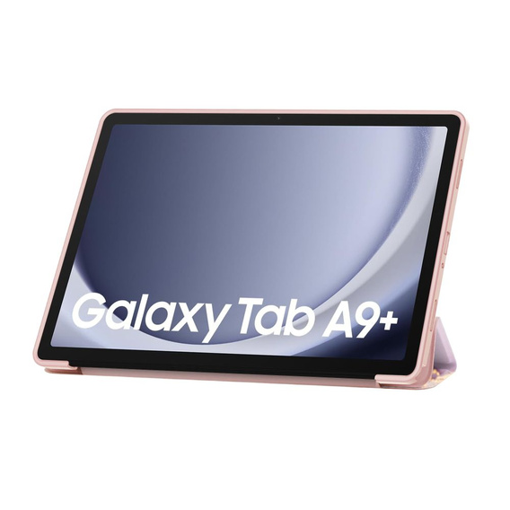 Etui Tech-Protect do Galaxy Tab A9+ Plus 11.0 X210/X215/X216, Smartcase, Marble, różowe