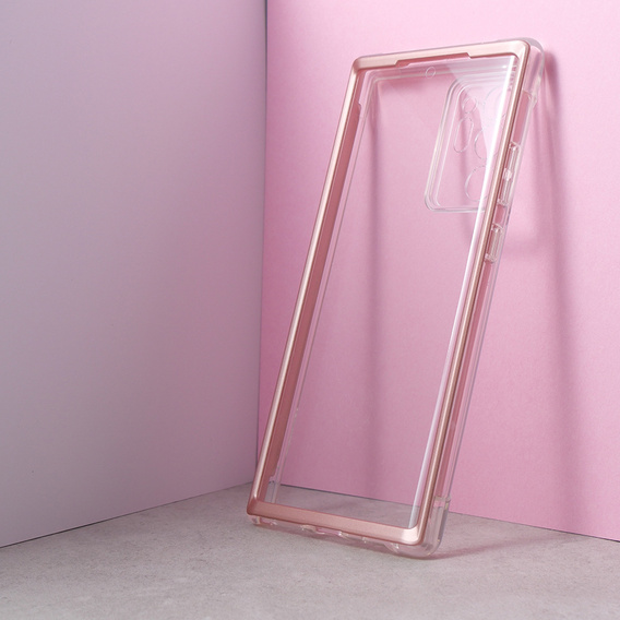 Etui do Samsung Galaxy Note 20 Ultra, Suritch Full Body, przezroczyste / różowe rose gold