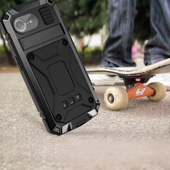 Etui pancerne do iPhone 16E, R-JUST, czarne