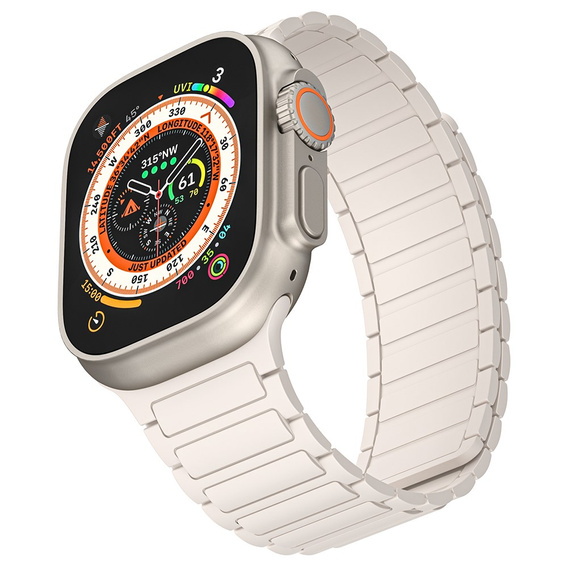 Pasek Silikonowy do Apple Watch 1/2/3/4/5/6/7/8/9/10/11/SE Ultra 1/2/3 42/44/45/46/49mm, Beżowy