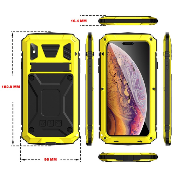 Etui do iPhone XS Max, R-JUST, pancerne, żółte