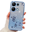 Etui do Xiaomi Redmi Note 13 Pro 4G / Xiaomi Redmi Note 14S / Xiaomi Poco M6 Pro 4G, Glitter Flower, niebieskie
