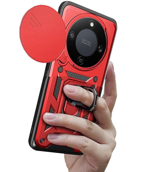 Etui pancerne do Honor Magic 8 Lite, CamShield Slide, czerwone