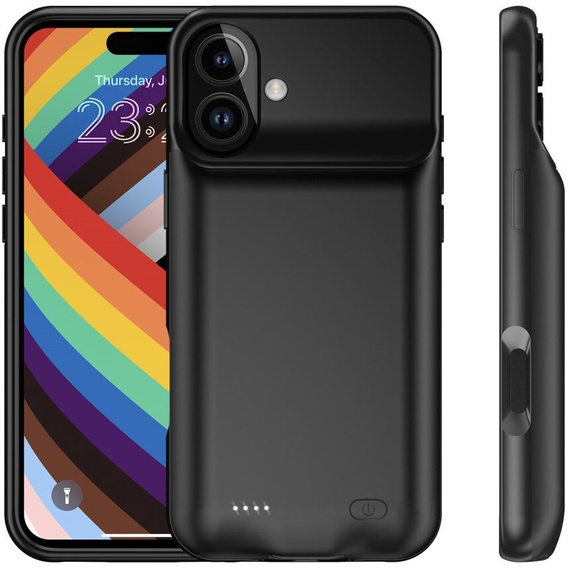 Etui z Baterią 7000mAh do iPhone 16 Plus, czarne
