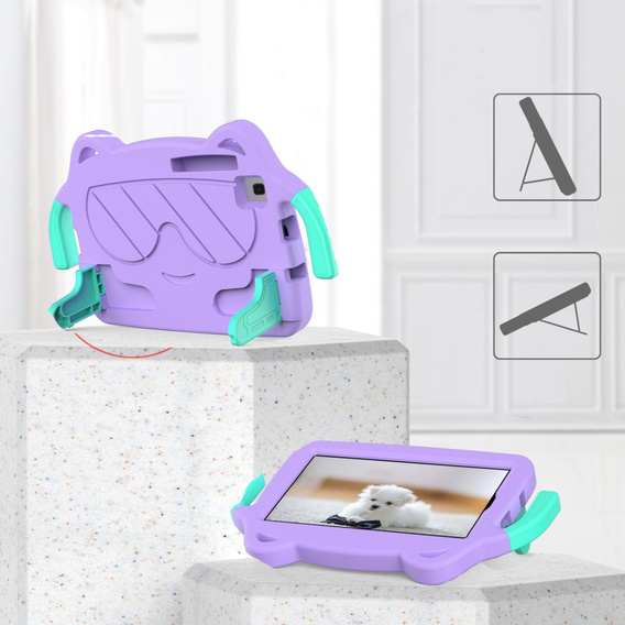 Etui dziecięce do Samsung Galaxy Tab A7 Lite 8.7T220 / T225 / A 8.0 (2019) T290 / T295,  fioletowe