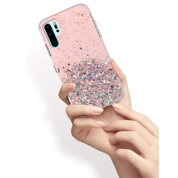 Etui do Huawei P30 Pro, Glittery, różowe