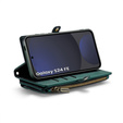 Etui CASEME do Samsung Galaxy S24 FE, RFID Leather Wallet, z paskiem na ramię, zielone