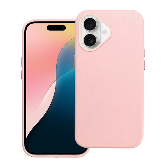 Skórzane Etui do MagSafe do iPhone 16, różowe + Szkło Hartowane 9H