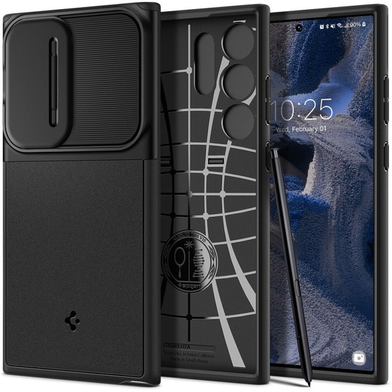 OUTLET Etui Spigen do Samsung Galaxy S23 Ultra, Optik Armor, Czarne