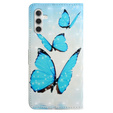 Etui z klapką do Samsung Galaxy A05s, Wallet, Butterflies niebieskie