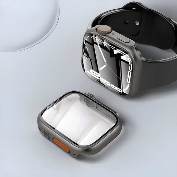 2w1 Etui + Szkło Hartowane do Apple Watch 10/11 46MM, Tytanowe