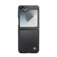 Etui do Samsung Galaxy Z Flip7, CASEME Litchi Leather, czarne