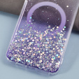 Etui do Samsung Galaxy S24, Glittery, do MagSafe, fioletowe