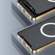Etui z ochroną aparatu do Google Pixel 8 Pro, CamShield MagSafe, przezroczyste / złote