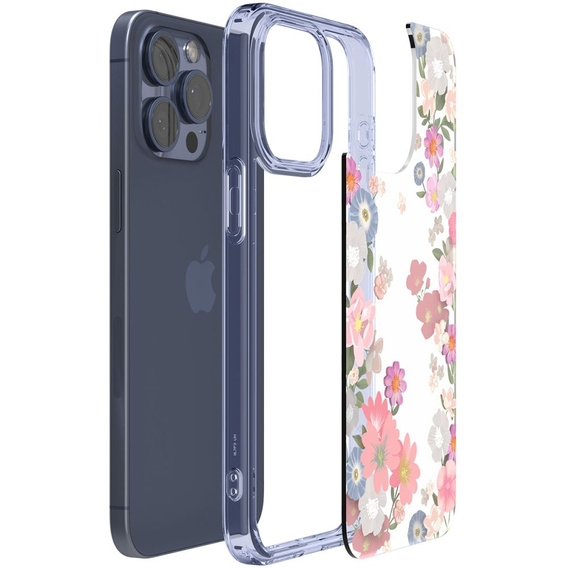 Etui Spigen do iPhone 15 Pro, Ultra Hybrid Blossom, Przezroczyste, Kwiaty