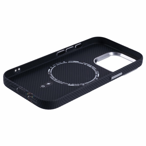 Etui do iPhone 15 Pro, Carbon Fiber MagSafe, czarne