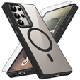Etui do Samsung Galaxy S25 Ultra, Kickstand Frame, do MagSafe, przezroczyste / czarne + Szkło na ekran