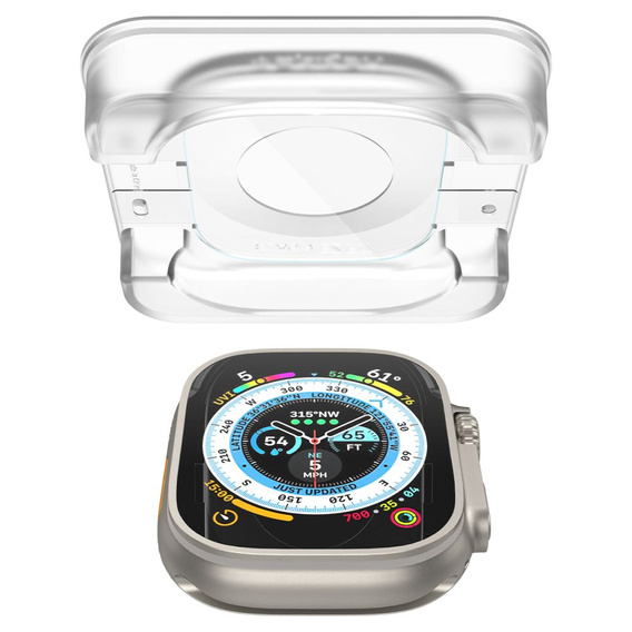 Spigen Szkło Hartowane do Apple Watch Ultra 1/2/3 49mm, Glas.TR "EZ FIT", Clear (2 sztuki)