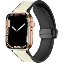 Pasek Skórzany do Apple Watch 1/2/3/4/5/6/7/8/9/10/11/SE Ultra 1/2/3 42/44/45/46/49mm, Beżowy