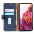 Skórzane Etui KHAZNEH RFID do Xiaomi Poco F6, Litchi Texture, niebieskie