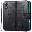 Etui z klapką do Oppo A17, Butterfly, czarne