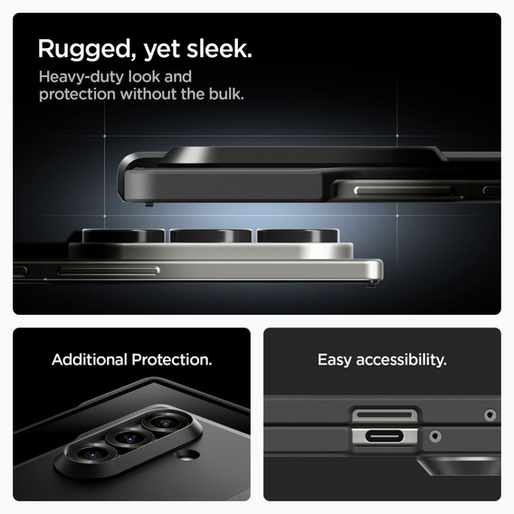 Etui Spigen do Samsung Galaxy Z Fold7 5G, Tough Armor Pro Mag, do MagSafe, czarne