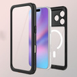 Etui Wodoodporne IP68 do iPhone 17 Pro, Redpepper, do MagSafe, przezroczyste z czarną ramką