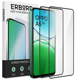2x Szkło Hartowane do Oppo A5 5G / A5m, ERBORD 3D pełne, szybka na cały ekran