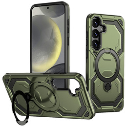 Etui magnetyczne do Samsung Galaxy A57 5G z podstawką, zielone