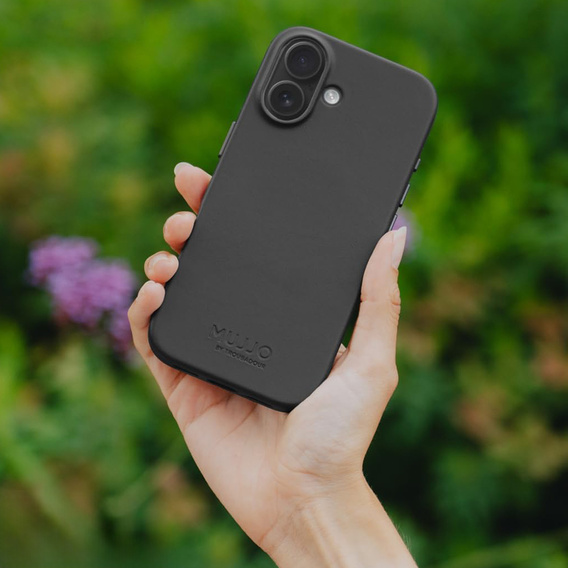 Etui Mujjo Skórzane do iPhone 17, MagSafe, czarne