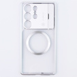 Etui Magnetyczne do Samsung Galaxy S23 Ultra 5G, Aroma Hybrid, srebrne