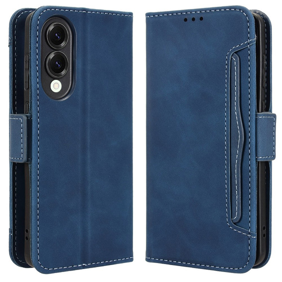 Etui z klapką do Samsung Galaxy S25 Edge, Card Slot, granatowe