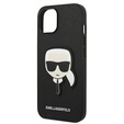 Etui Karl Lagerfeld do iPhone 14 Plus, Saffiano Karl's Head Patch, czarne