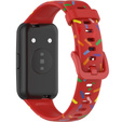 Pasek Silikonowy do Huawei Band 7, Czerwony / Wielokolorowy