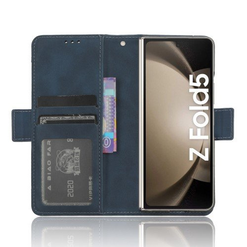Etui z klapką do Samsung Galaxy Z Fold 5 5G, Card Slot, granatowe