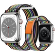 Pasek Nylonowy do Apple Watch 1/2/3/4/5/6/7/8/9/10/11/SE Ultra 1/2/3 42/44/45/46/49mm, Tęczowy
