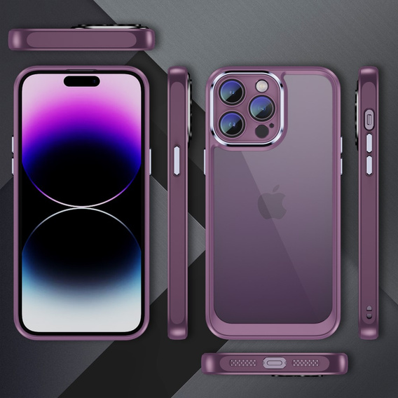 Etui do iPhone 15 Pro, ERBORD Impact Guard, fioletowe