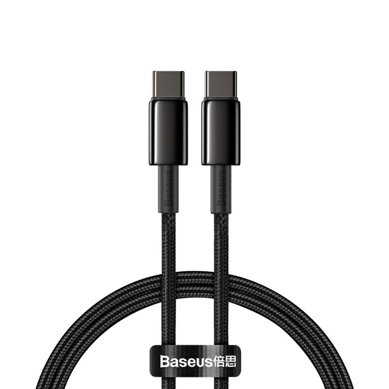 Baseus kabel Tungsten USB‑C→USB‑C 1 m 100 W - Czarny
