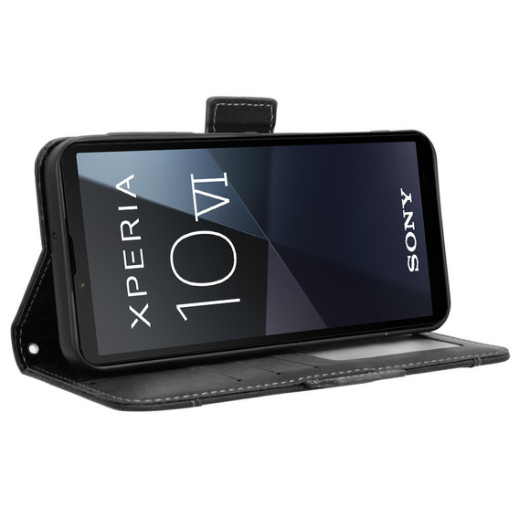 Etui z klapką do Sony Xperia 10 VI, Card Slot, czarne