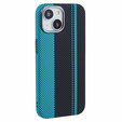 Etui do iPhone 15, Carbon Fiber MagSafe, czarne / niebieskie