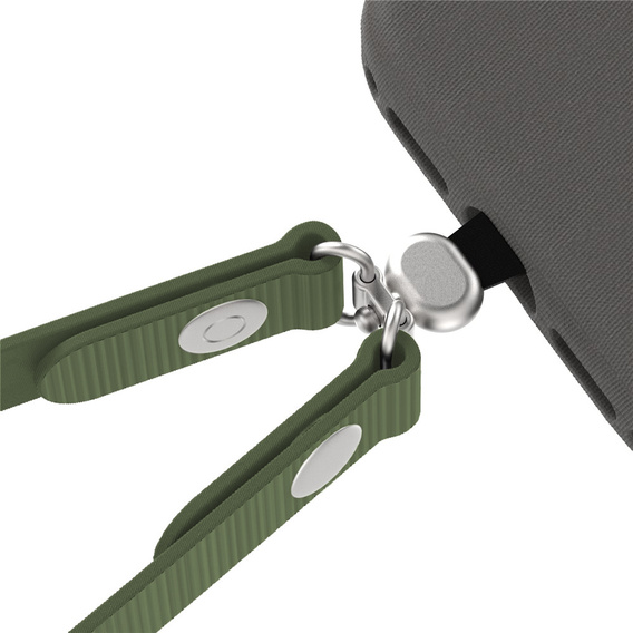 Smycz na telefon kompatybilna z etui do iPhone 17, odpinana magnetyczna klamra, pasek na szyję – zielona