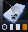 Etui do iPhone 16, Dual Glass, do Magsafe, niebieskie