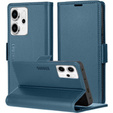 Etui do Oppo Reno 14, ERBORD Glossy Litchi, portfel z klapką, niebieskie