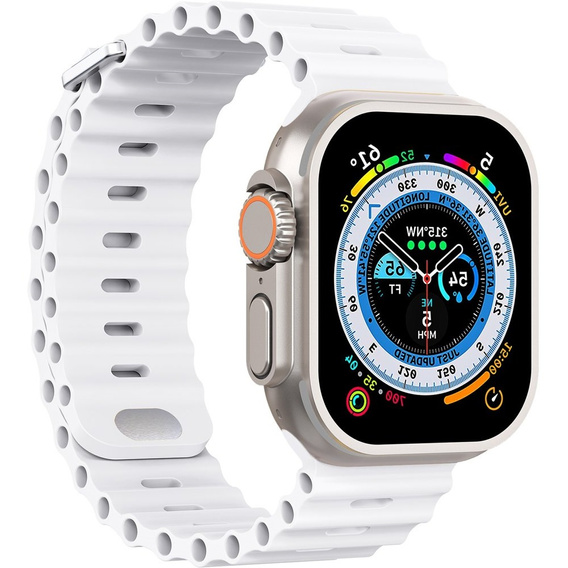 Pasek Silikonowy do Apple Watch 1/2/3/4/5/6/7/8/9/10/11/SE Ultra 1/2/3 42/44/45/46/49mm, Biały